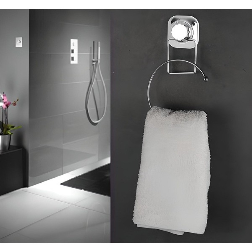 Sas Delmeye Son Yapışkanlı Yuvarlak Halka Banyo Mutfak Havlu Askılığı Krom YK-707 Havluluk Fiyatı