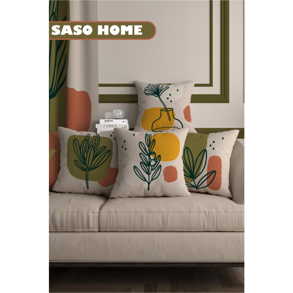 SasoHome Imaginary Surreal Flowers 3d Dijital Baskılı Kaliteli Yastık Kırlent Kılıfı 43 x 43 Beden Yatak Odası Tekstili Fiyatı