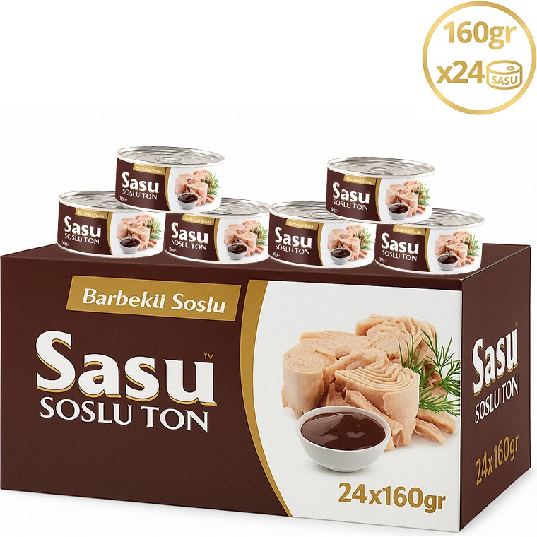 Sasu Barbekü Soslu Ton Balığı 1 Koli 24x160 gr Bütün Dilim - 160 gr Diğer Fiyatı