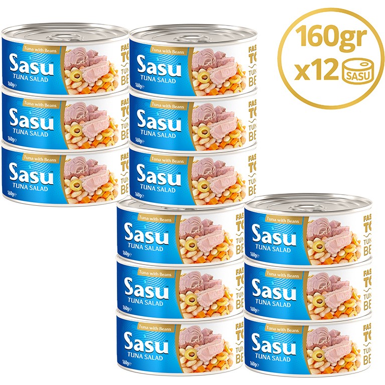 Sasu Fasulyeli Ton Salata 12x160 gr İri Parça - 160 gr Diğer Fiyatı