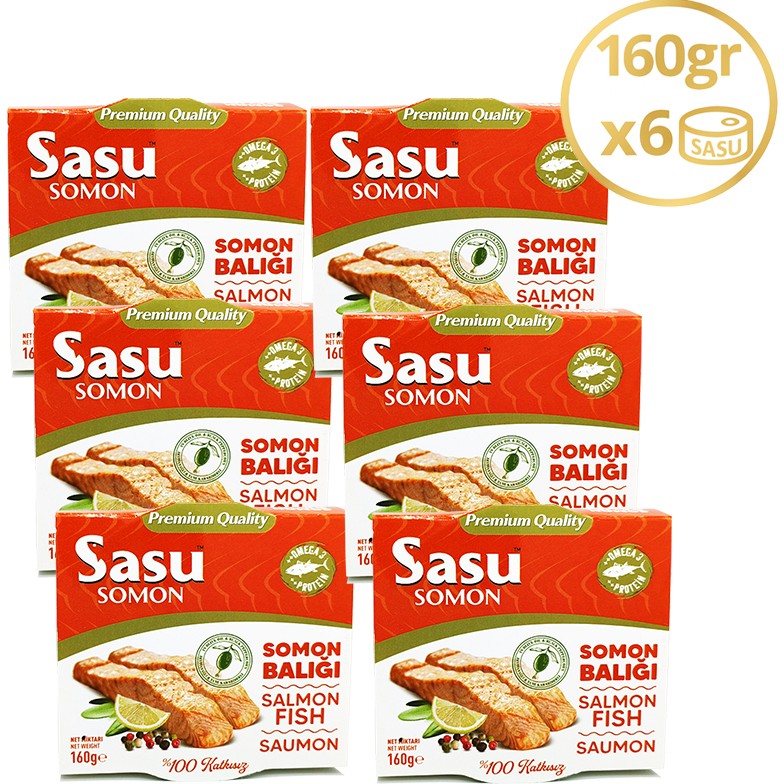Sasu Zeytinyağlı Somon Balığı 6x160 gr Bütün Dilim - 160 gr Diğer Fiyatı