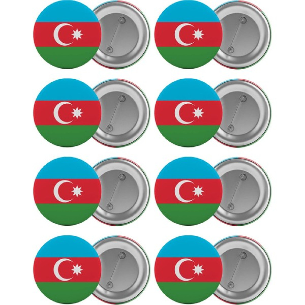 Satürn Azerbaycan Çanta Rozeti Seti 8 Adet En Büyük Boy 5.8cm Iğneli Broş - Renkli Okul Çantası Fiyatı