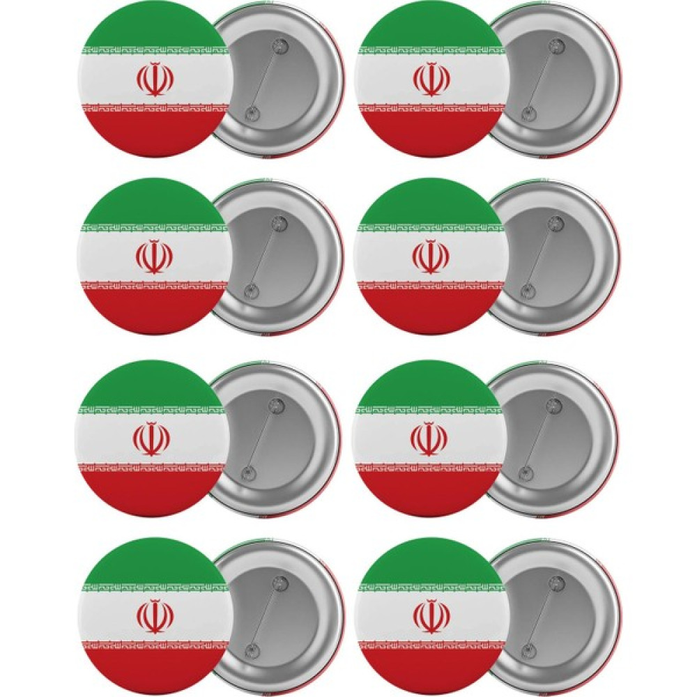 Satürn Iran Bayrağı Çanta Rozeti Seti 8 Adet En Büyük Boy 5.8cm Iğneli Broş - Renkli Okul Çantası Fiyatı