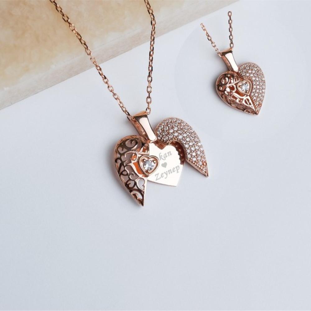 Satürn Silver Aşkın Kanatları Isimli Gümüş Kolye Melek Kanadı Kolye - Rose Gümüş Kolye Fiyatı