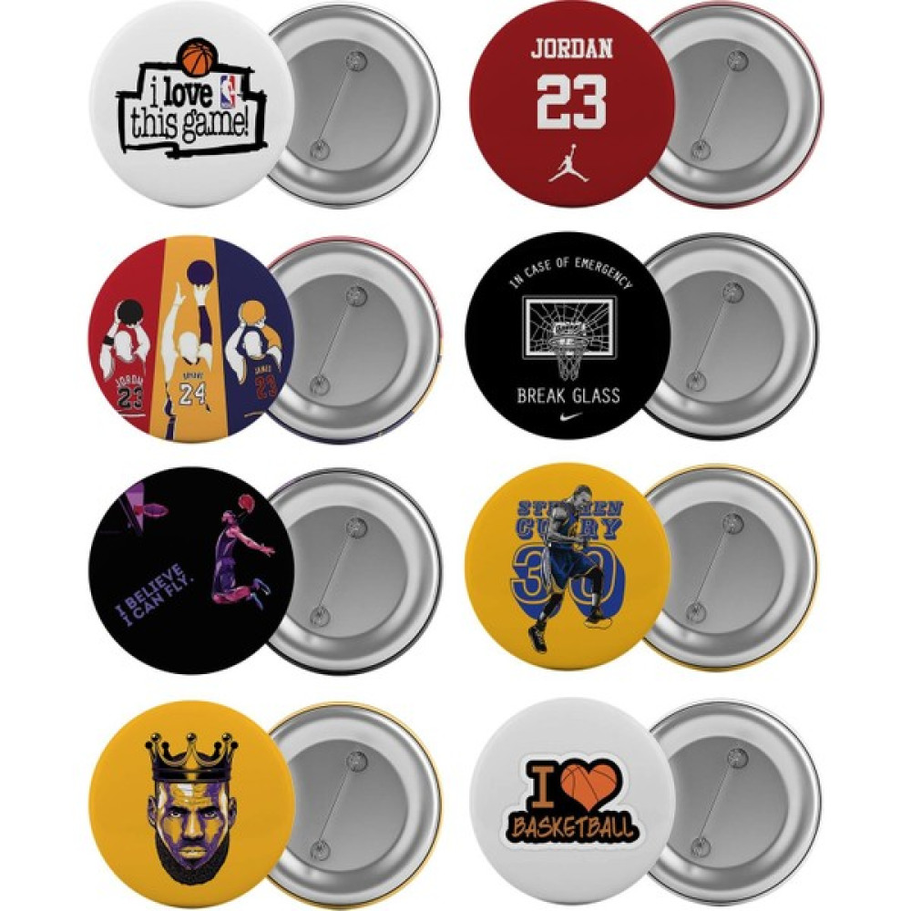 Saturndesign Basketbol Nba Çanta Rozeti Seti 8 Adet En Büyük Boy 5.8cm Iğneli Broş Okul Çantası Fiyatı