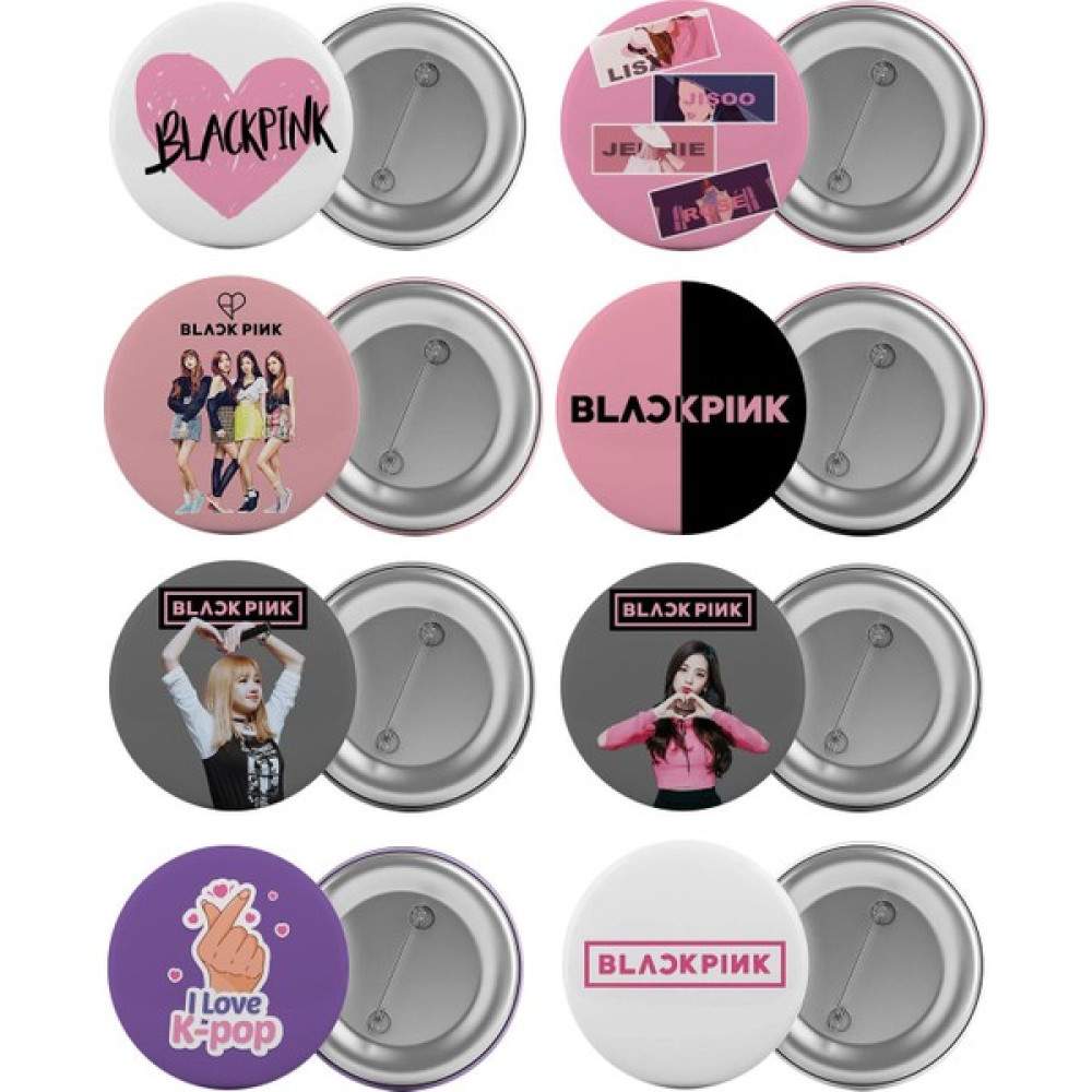 Saturndesign Black Pink Çanta Rozeti Seti 8 Adet En Büyük Boy 5.8cm Iğneli Broş Okul Çantası Fiyatı