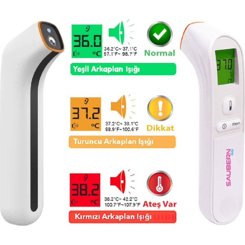 Saubern Baby BNT9602 Temassız Vücut ve Alından Ateş Ölçer - Termometre Ateş Ölçer Fiyatı