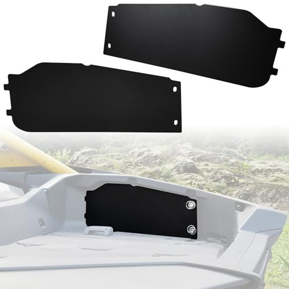 SAUTVS One Pair Aluminum Bed Side Doors Kit Storage Guards Rear Bed Box Cover Panels for Can-Am Maverick R MAX X RS 2024+ Models Accessories; Replace OEM #715009154