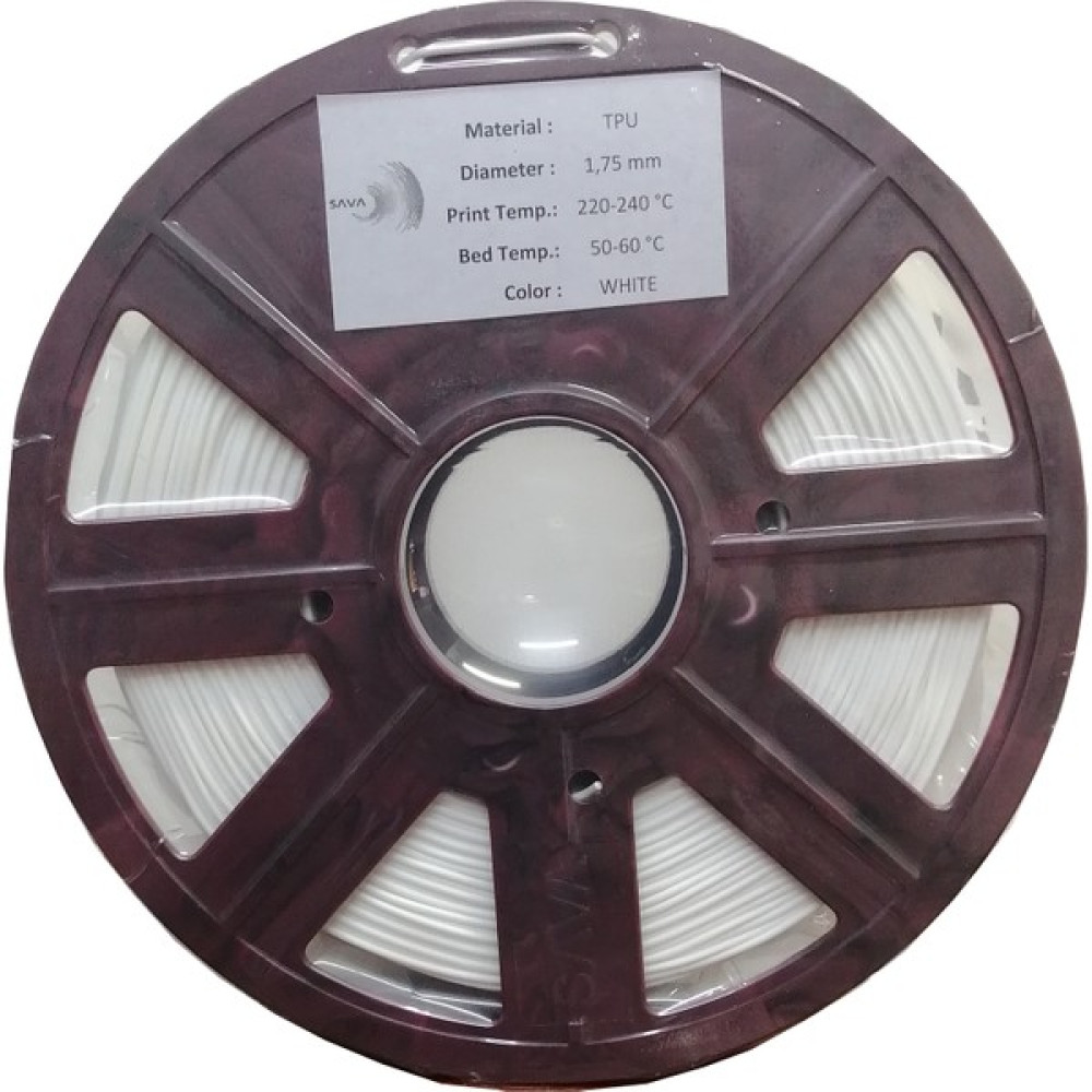Sava Tpu (Flex) Esnek Filament - 1.75 mm Beyaz Filament Fiyatı