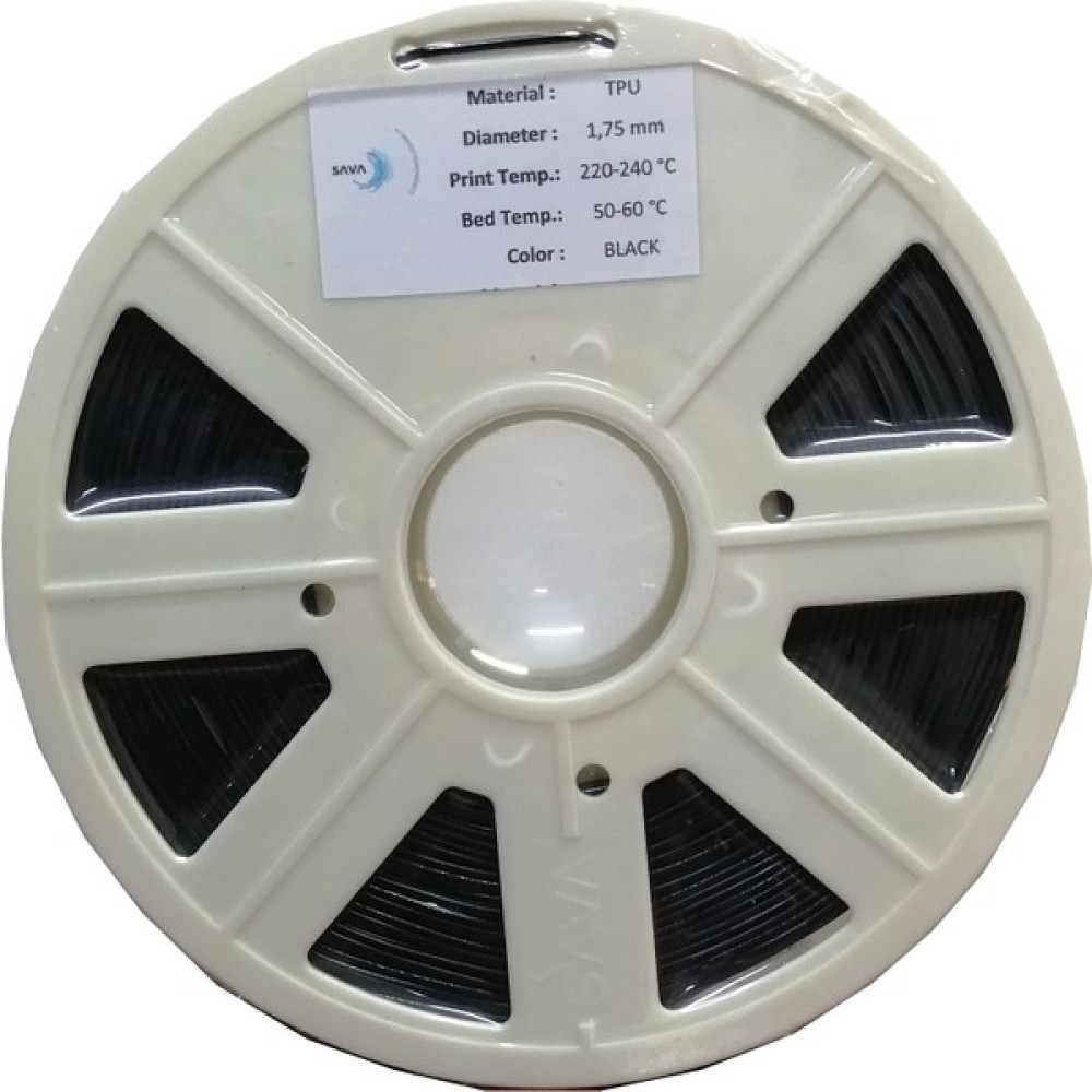 Sava Tpu (Flex) Esnek Filament - 1.75 mm Siyah Filament Fiyatı