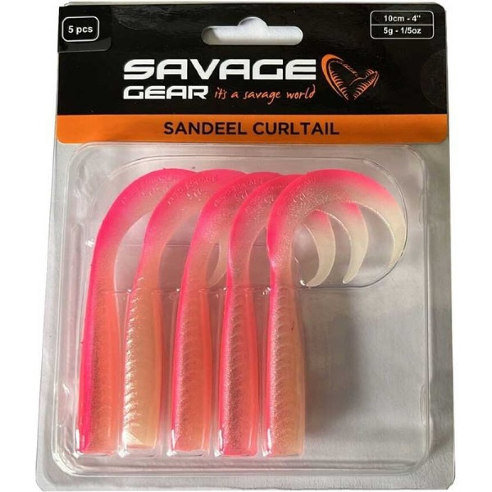 Savage Gear Lb Sandeel Curltail 10CM Pink Glow Back 5 Adet Sahte Balık Oto Boyaları Fiyatı