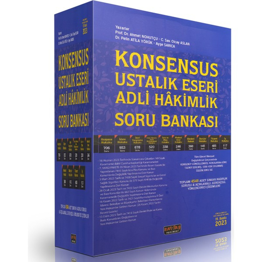 Savaş Yayınevi Konsensus Ustalık Eseri Adli Hakimlik Soru Bankası Savaş Yayınları 2022 Ders Sınav Kitapları Fiyatı