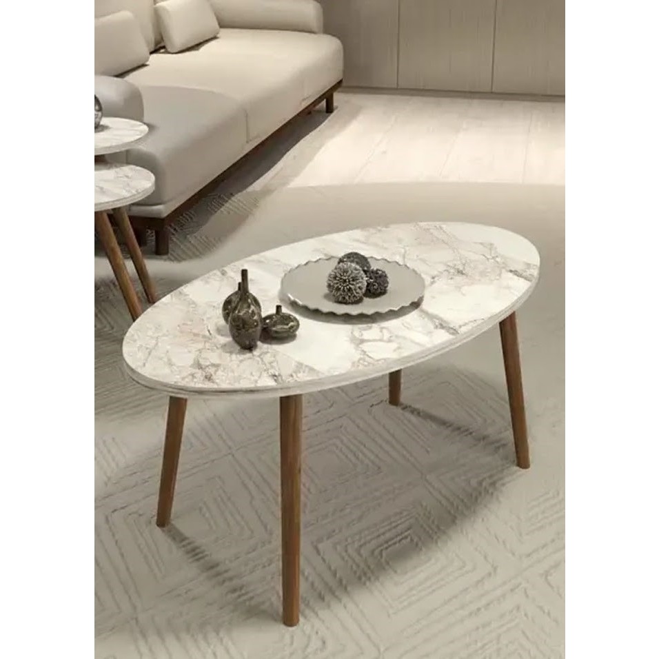 Savita Home Ahşap Orta Sehpa Elips - 90X50X42 cm - Efes Orta Sehpa Fiyatı