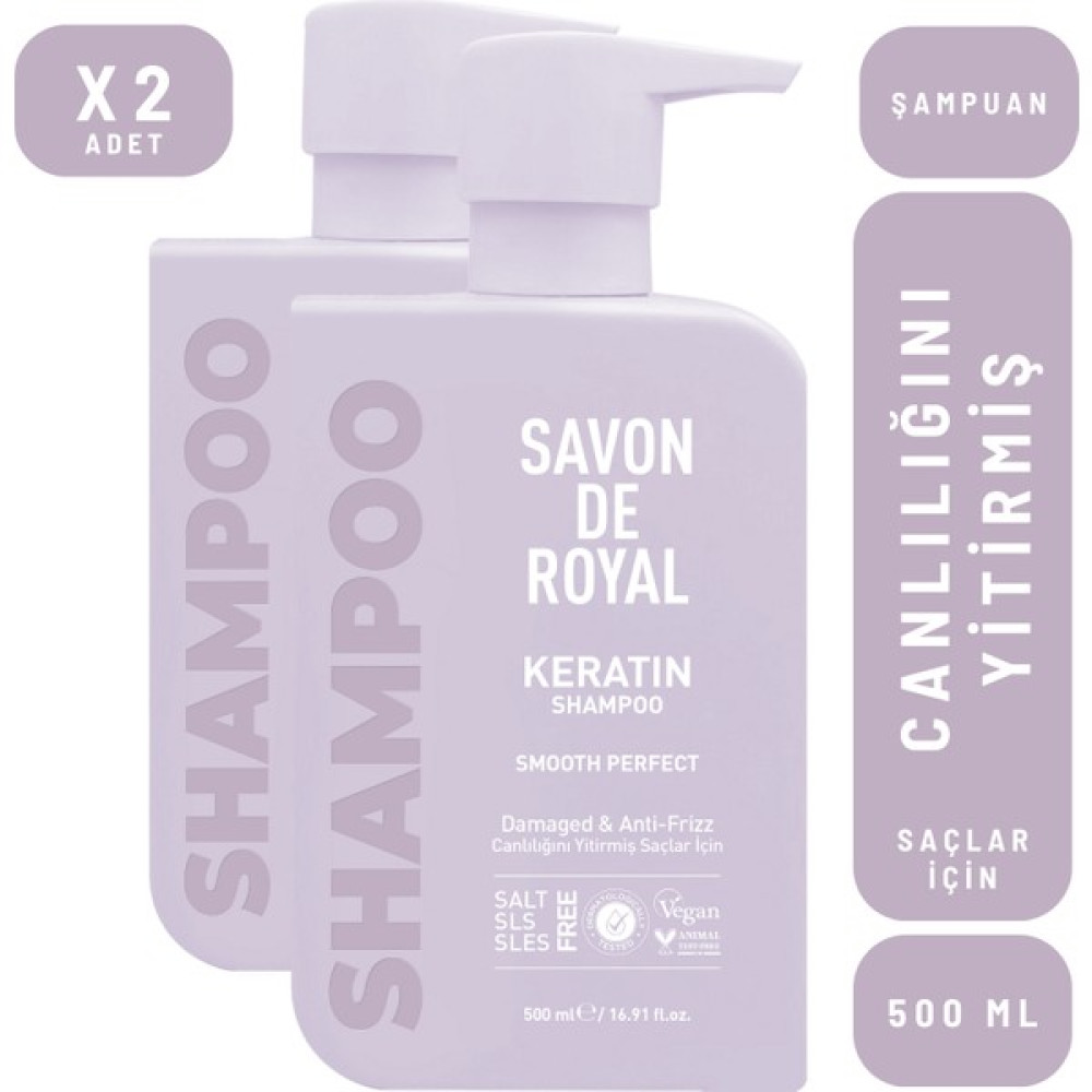 Savon De Royal Kreatin Yağı Canlılığını Yitirmiş Saçlar İçin Pürüssüz Etkili Şampuan 500 ml x 2 Adet Şampuan ve Saç Kremi Fiyatı
