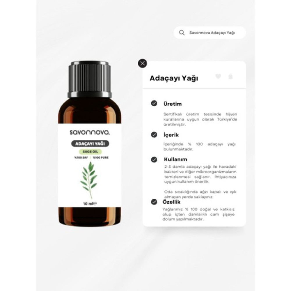 Savonnova Doğal Adaçayı Yağı Saf 10 Ml Oto Boyaları Fiyatı