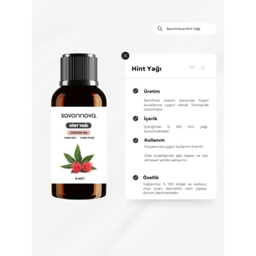 Savonnova Doğal Hint Yağı Saf 5 Ml Oto Boyaları Fiyatı