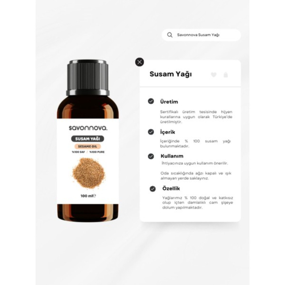 Savonnova Doğal Susam Yağı Saf 100 Ml Oto Boyaları Fiyatı
