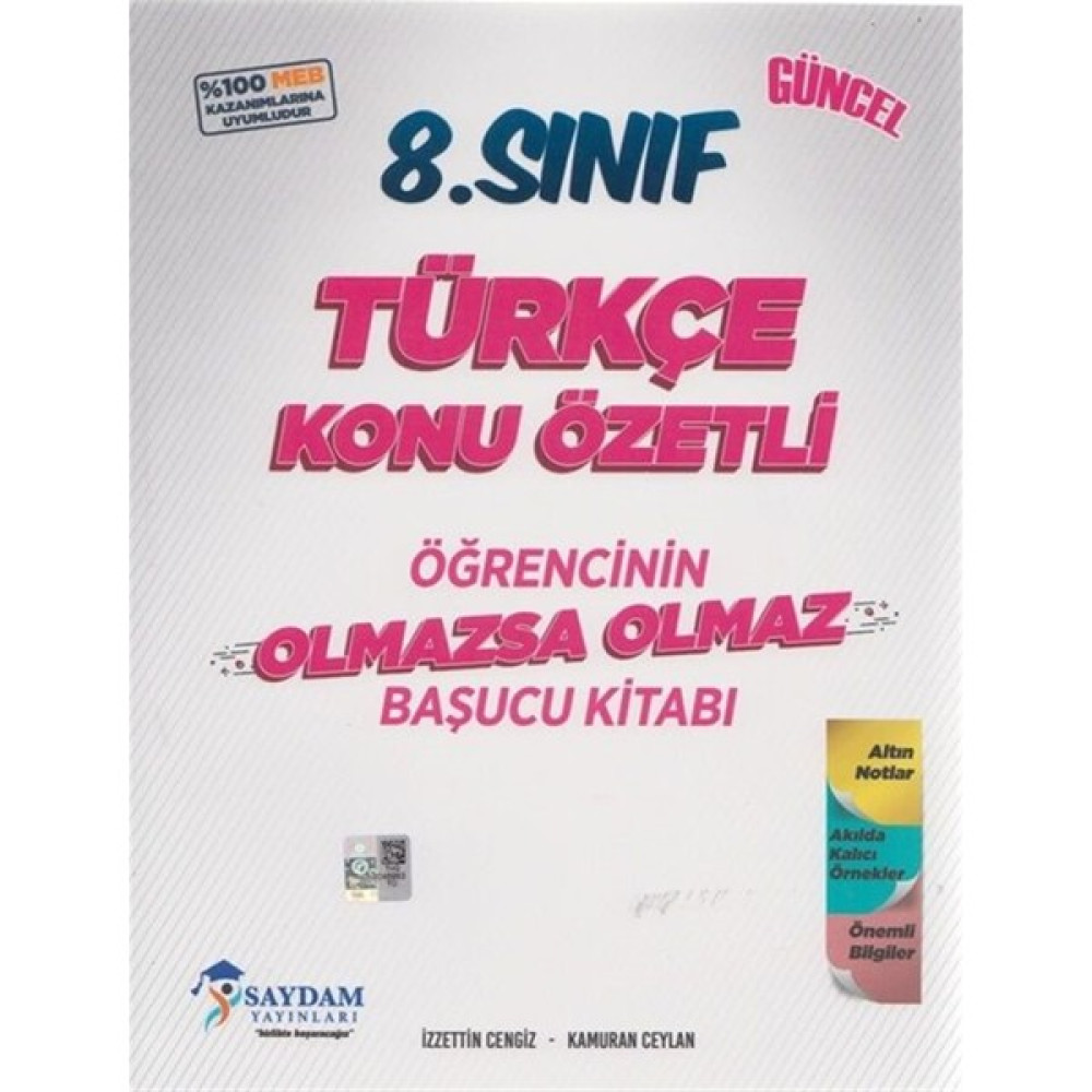 Saydam Yayınları 8. Sınıf Lgs Türkçe Olmazsa Olmaz Başucu Kitabı Kaynak Kitapları Fiyatı