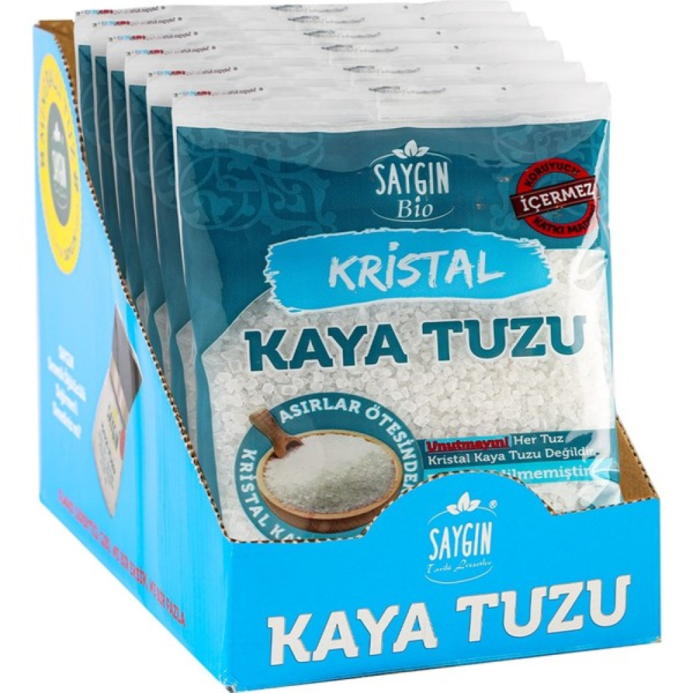 Saygın Rafine Edilmemiş Doğal Kristal Kaya Tuzu Öğütülmemiş 500 G 6'lı Paket (6x500G=3KG) - 3 kg Diğer Fiyatı