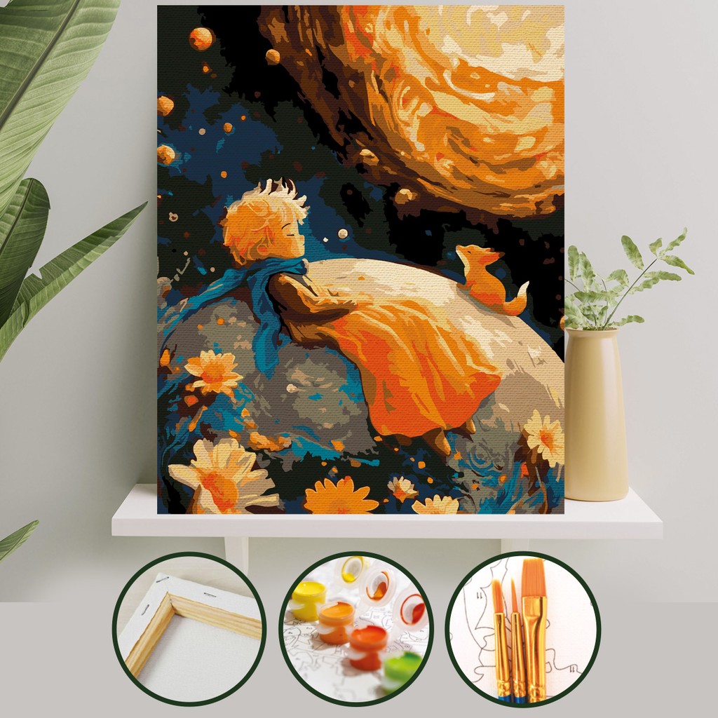 Sayılarla Boyama 40x50 CM Tuval Seti Fırça Boya Dahil Çıtaya Gerili - Küçük Prens Diğer Fiyatı