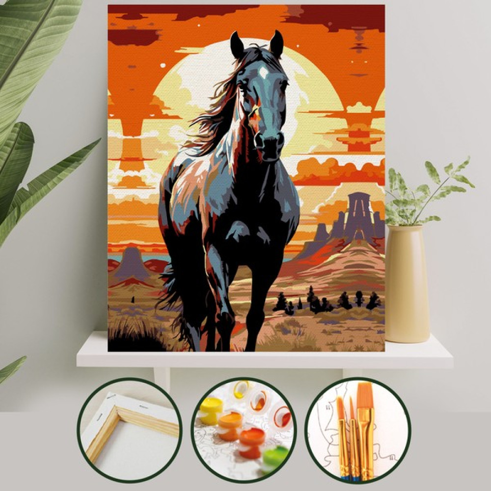 Sayılarla Boyama Tuval Seti Fırça Boya Dahil (Çıtalı) 40X50 cm - Siyah Inci Sanatsal Malzemeler Fiyatı