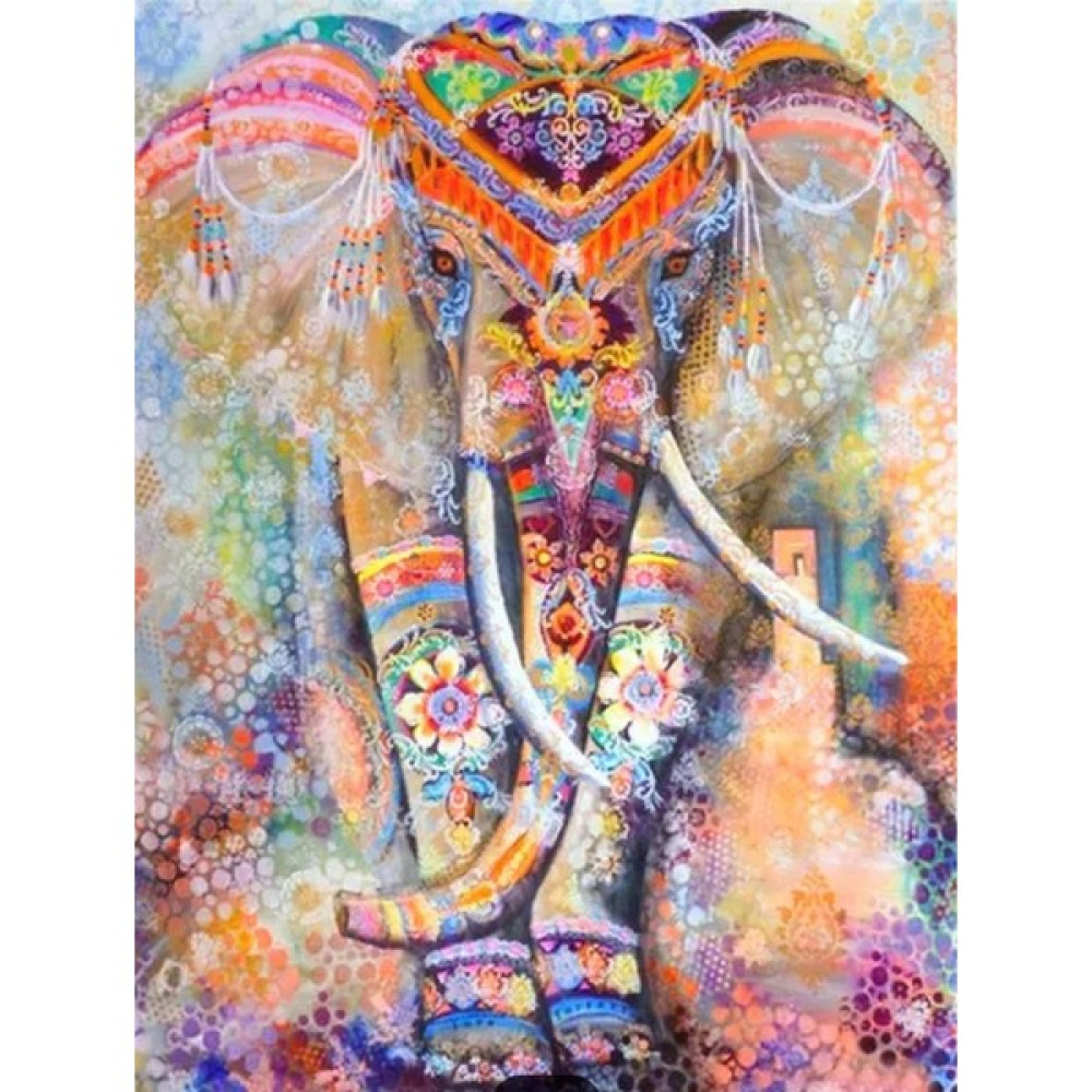 Sayılarla Elmas Boyama Hobi Seti - Renkli Fil 30X40 cm Sanatsal Malzemeler Fiyatı