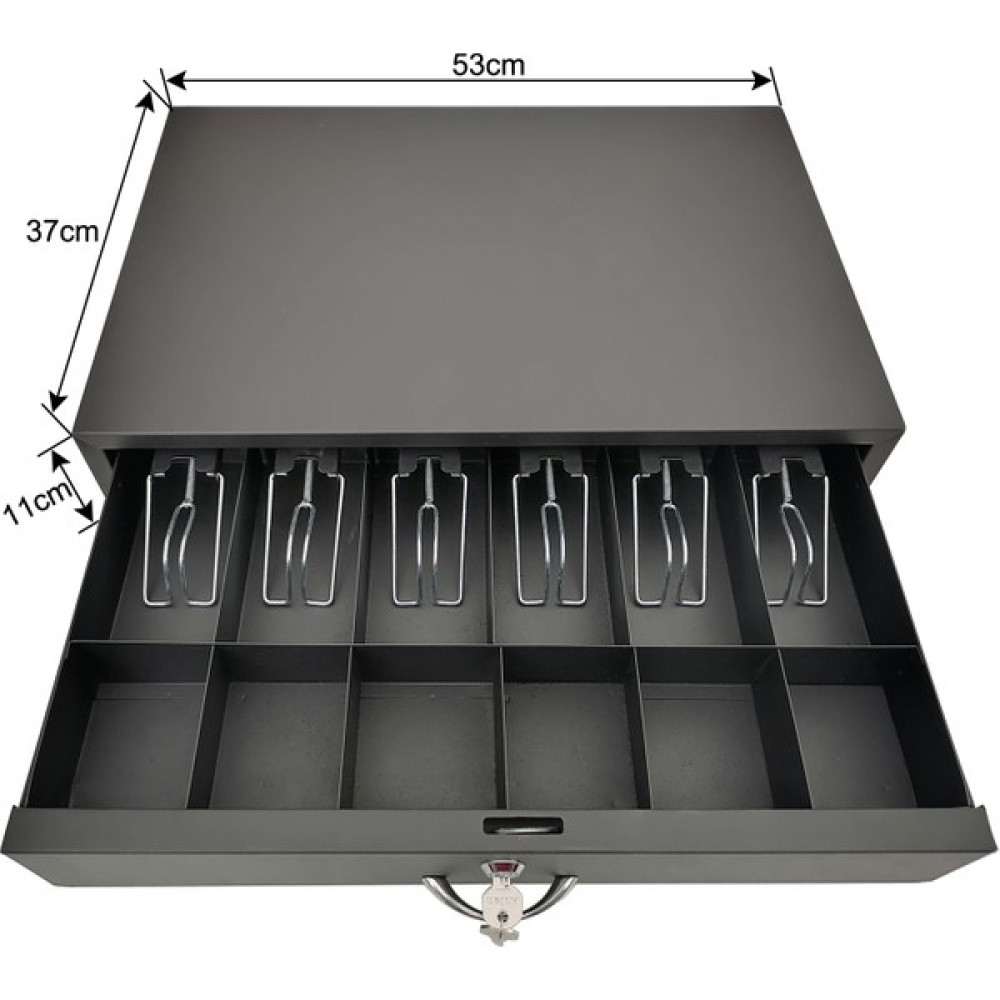 Saypos Iç-Dış Full Metal Anahtardan Açılır Kırılmaz Para Çekmecesi 6 Banknot 6 Bozuk Para Bölmeli 53X37X11CM Yazarkasa Fiyatı