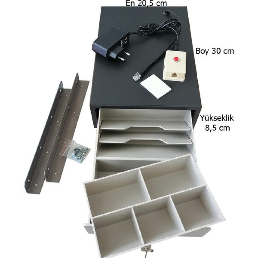 Saypos Kolay Açma Butonlu ve Masa Altı Montaj Askılı Mini Para Çekmecesi 2 Banknot Gözlü 20,5X30X8,5CM Yazarkasa Fiyatı