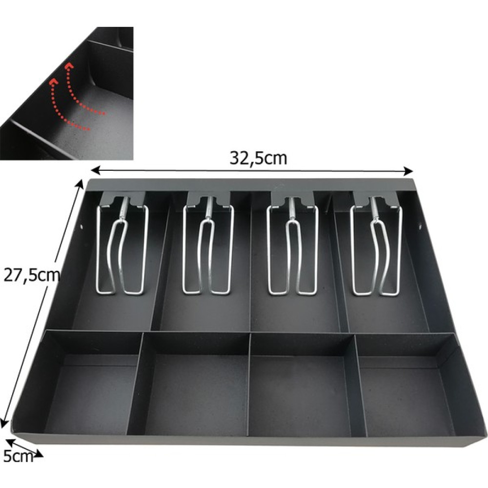 Saypos Metal Çekmece Içi Para Düzenleyici 4 Banknot 4 Bozuk Para Gözlü 32,5X27,5X5CM Yazarkasa Fiyatı