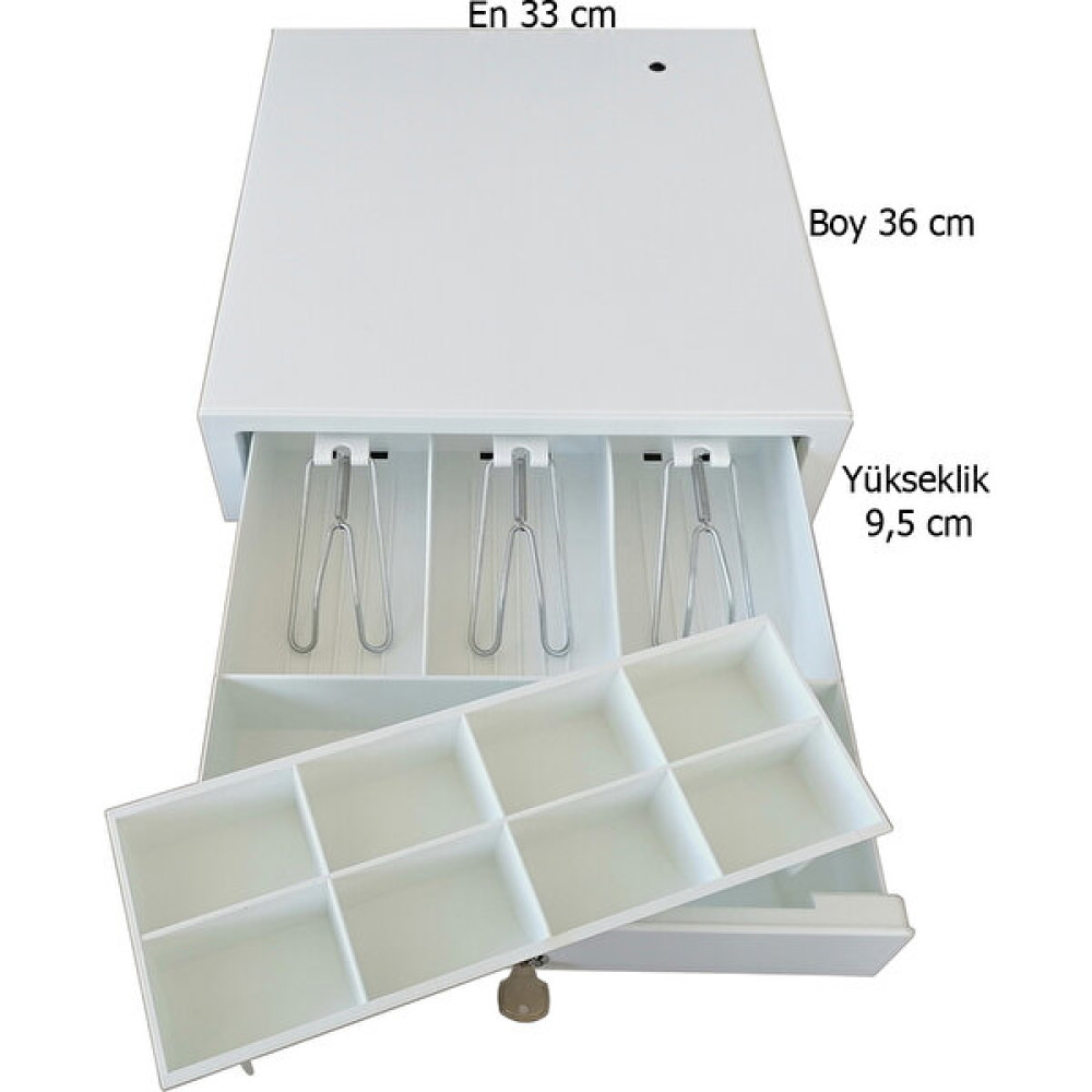 Saypos Metal Mandallı 11 Gözlü Dokunmatik Yazar Kasa Para Çekmecesi 33 x 36 x 9.5 cm Yazarkasa Fiyatı