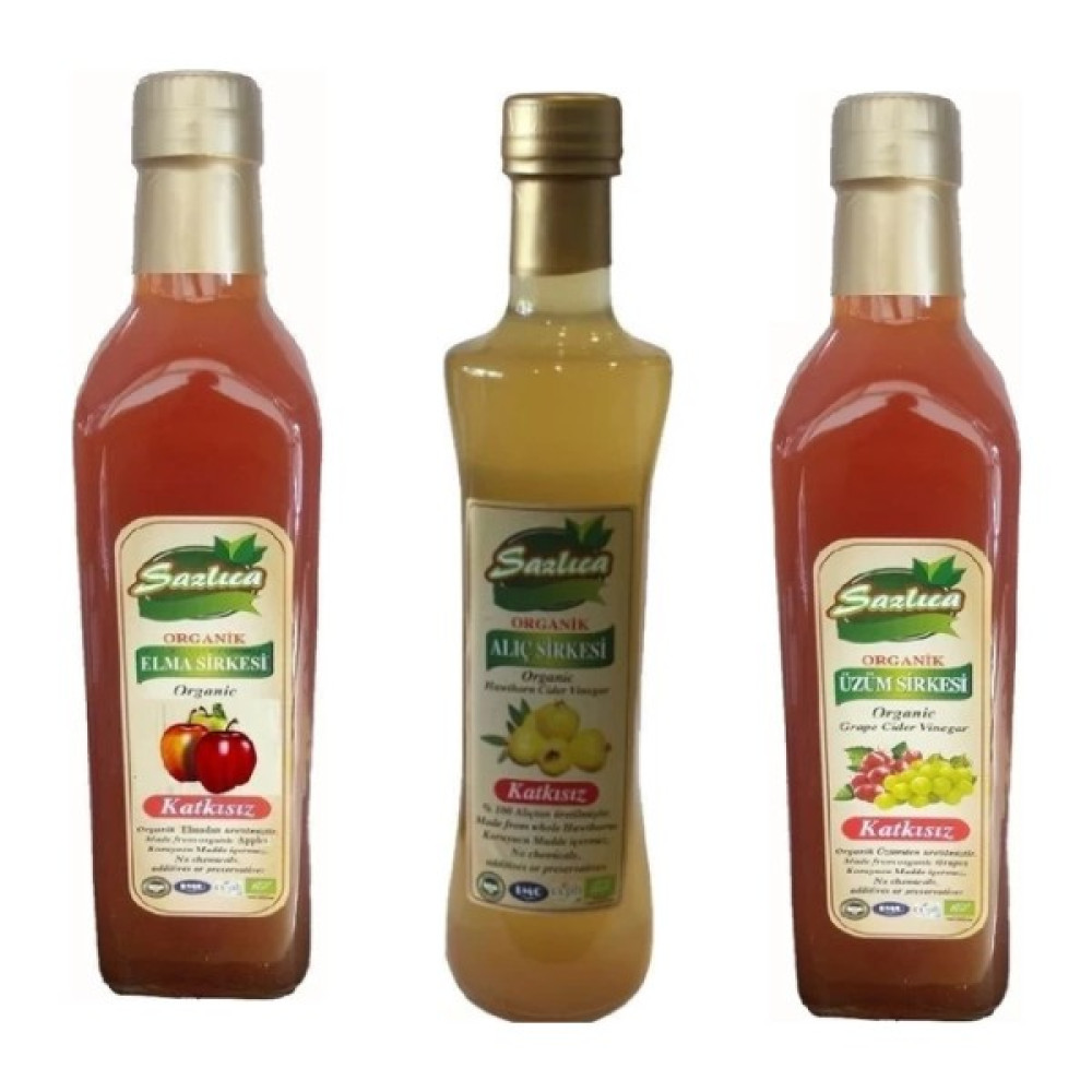 Sazlıca Elma - Alıç - Üzüm Sirkesi 500 ml x 3'lü Paket - 1,5 lt Oto Boyaları Fiyatı