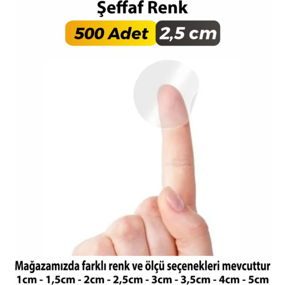 Sb Store Şeffaf Etiket Çok Amaçlı Yuvarlak Kesim Ambalaj Etiketi 2,5cm - 500 Adet Sarf Tüketim Malzemeleri Fiyatı