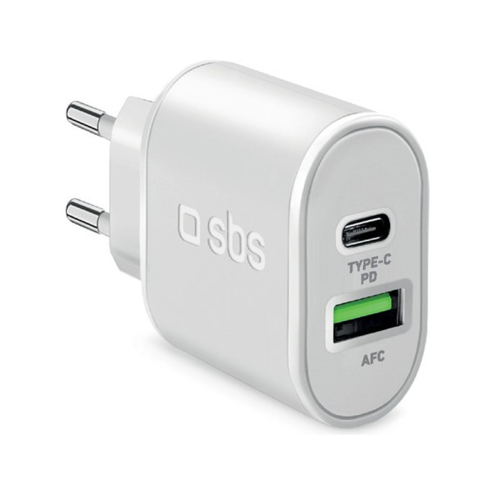 Sbs 1xusb-A+1xusb-C Pd 20W Seyahat Şarj Cihazı-Beyaz - Beyaz Cep Telefonu Şarj Cihazı Fiyatı