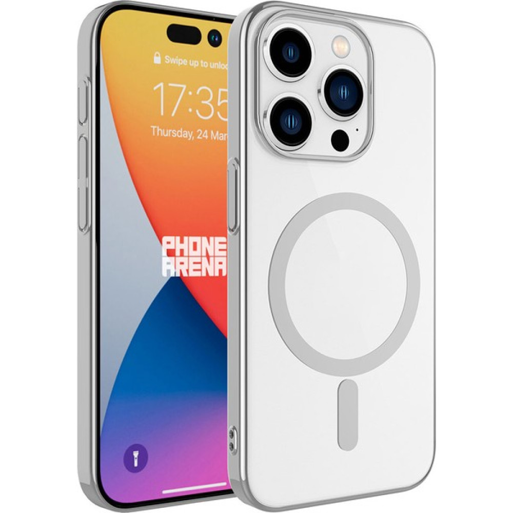 SBY Teknoloji iPhone 15 Pro Max Uyumlu Kılıf Wireless Şarj Özellikli Magsafe Kenarları Renkli Şık Tasarım Kapak - Koyu Gri Cep Telefonu Kılıfı Fiyatı
