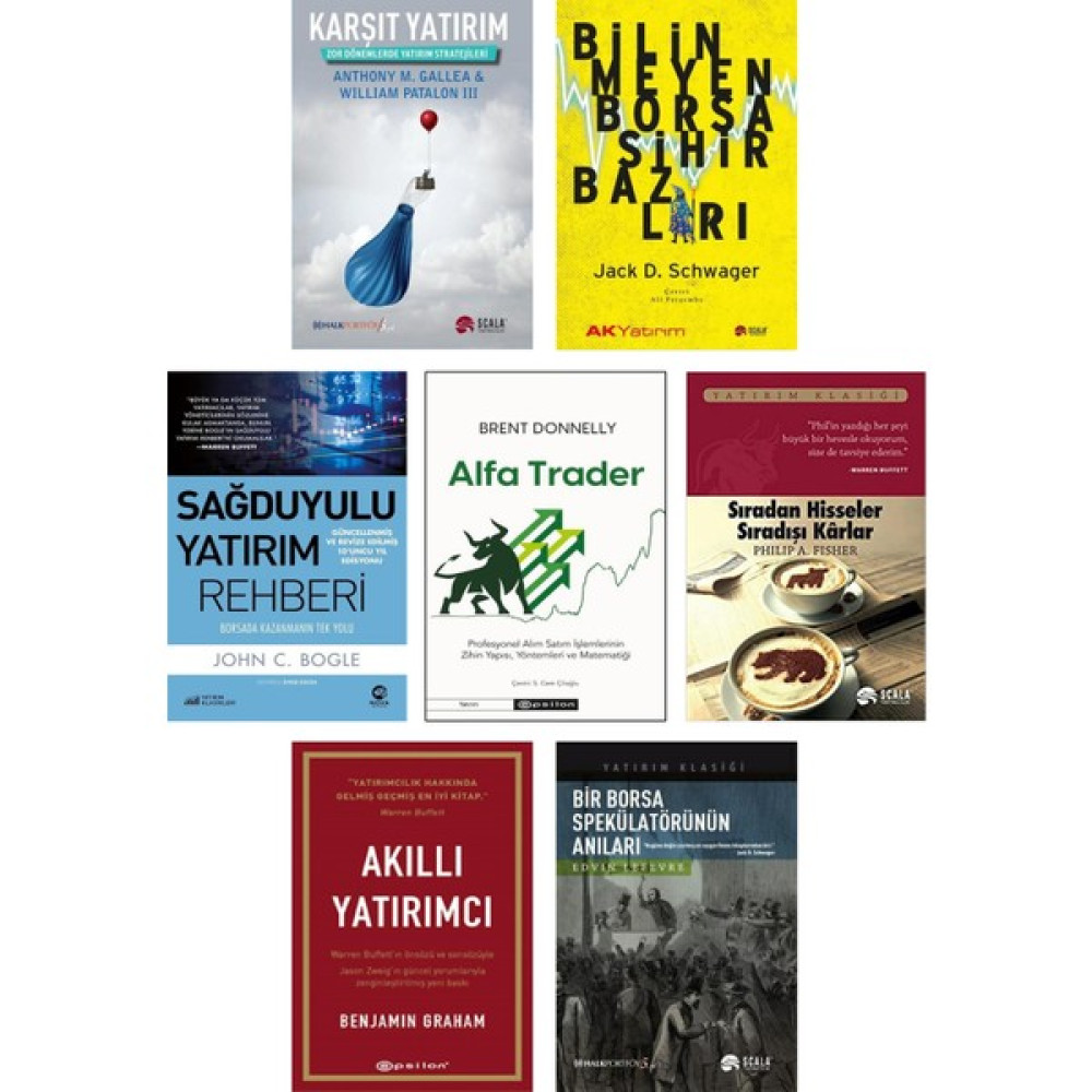 Scala Yayıncılık - Karşıt Yatırım + Bilinmeyen Borsa Sihirbazları + Sağduyulu Yatırım Rehberi + Alfa Trader + Sıradan Hisseler Sıradışı Karlar + Ak... Ekonomi Pazarlama Kitapları Fiyatı