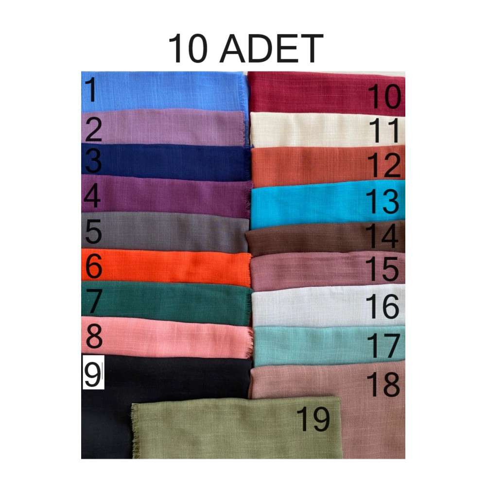 Scarf Box Flamlı Eşarp 10lu Paket Hediyelik Dağıtmalık Pamuklu Yazma Eşarp 100x100cm 100 x 100 Beden Eşarp Fiyatı