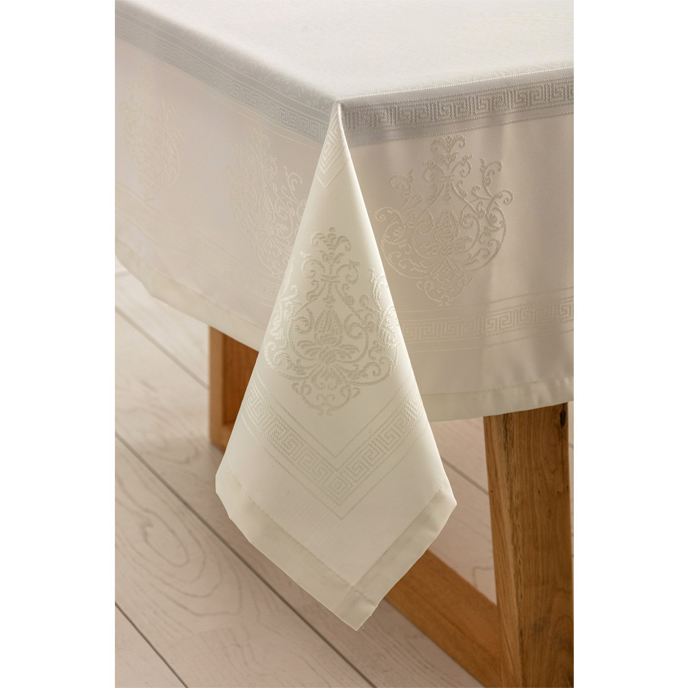 scarlet home collection Neoplan Su Geçirmez Jakarlı Polyester Masa Örtüsü 160 x 300 Beden Masa Örtüsü Fiyatı