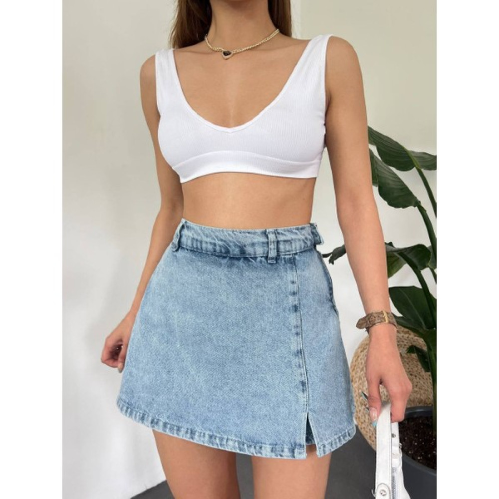 scatola di moda Mini Yırtmaçlı Denim Şort Etek Etek Fiyatı
