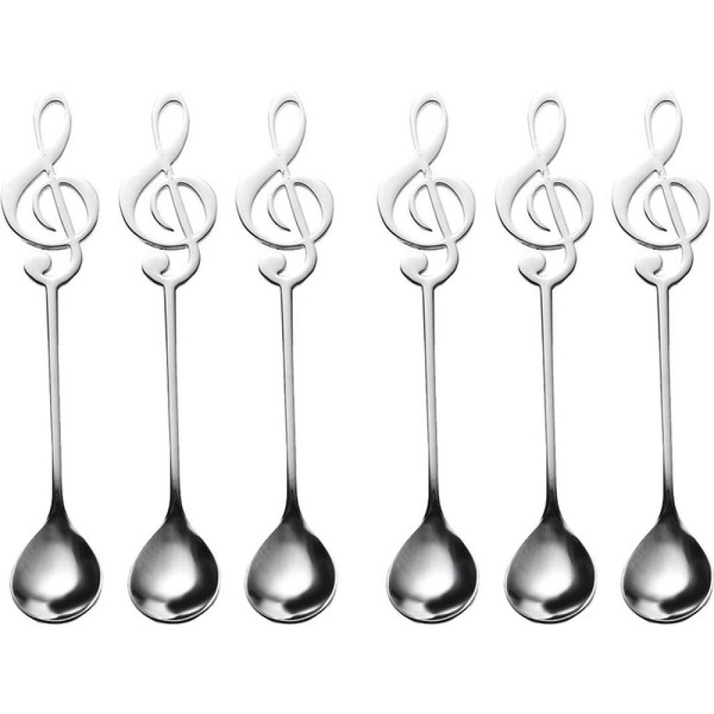 Scentu 6 Paket Sevimli Çay Kaşığı Paslanmaz Çelik Müzik Notasyonu Şekilli Kahve Kaşığı Tatlı Kek Dondurma Şeker Kaşığı (Yurt Dışından) - Renkli Mama Seti Fiyatı