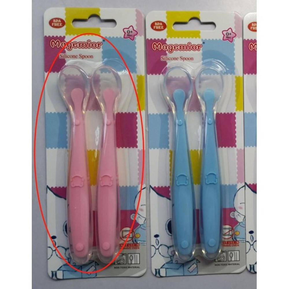 Scentu Bebek Yumuşak Silikon Besleme Kaşığı, Bebek Elastik Anti-Damla Tamamlayıcı Gıda Eğitim Kaşığı, 2 Adet (Yurt Dışından) - Renkli Mama Seti Fiyatı