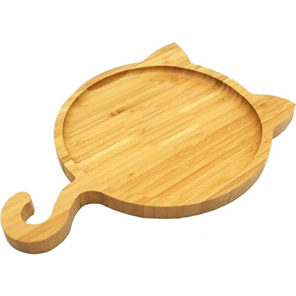 Scentu Karikatür Kedi Desenli Bambu Servis Tabağı, Çevre Dostu Çocuk Çocuk Yemek Tabağı, Meyve/pasta Tepsisi (Yurt Dışından) - Renkli Mama Seti Fiyatı