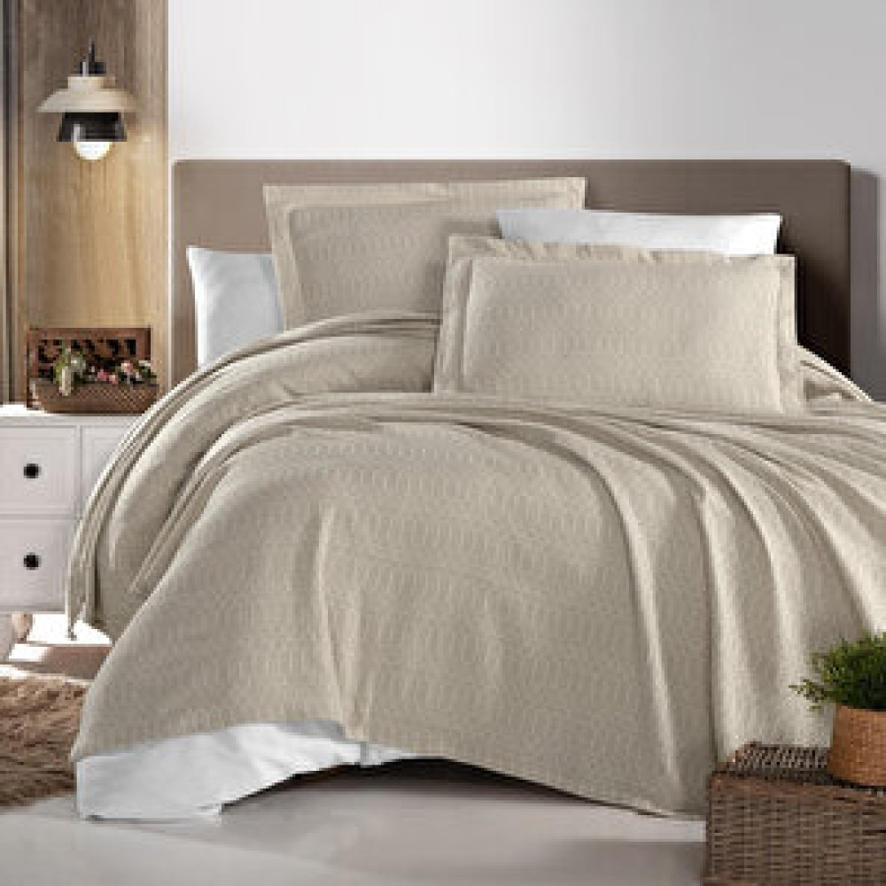 Schafer Home Soren 3 Parça Yatak Örtüsü Seti 230x240 -bej Yatak Örtüsü Fiyatı