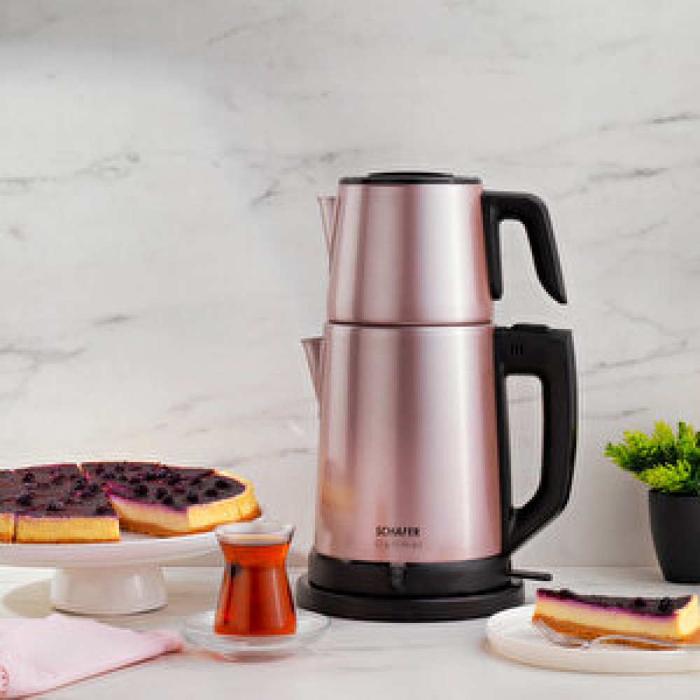 Schafer Optimal Elektrikli Paslanmaz Çay Makinesi -Rosegold Çay Makineleri Fiyatı