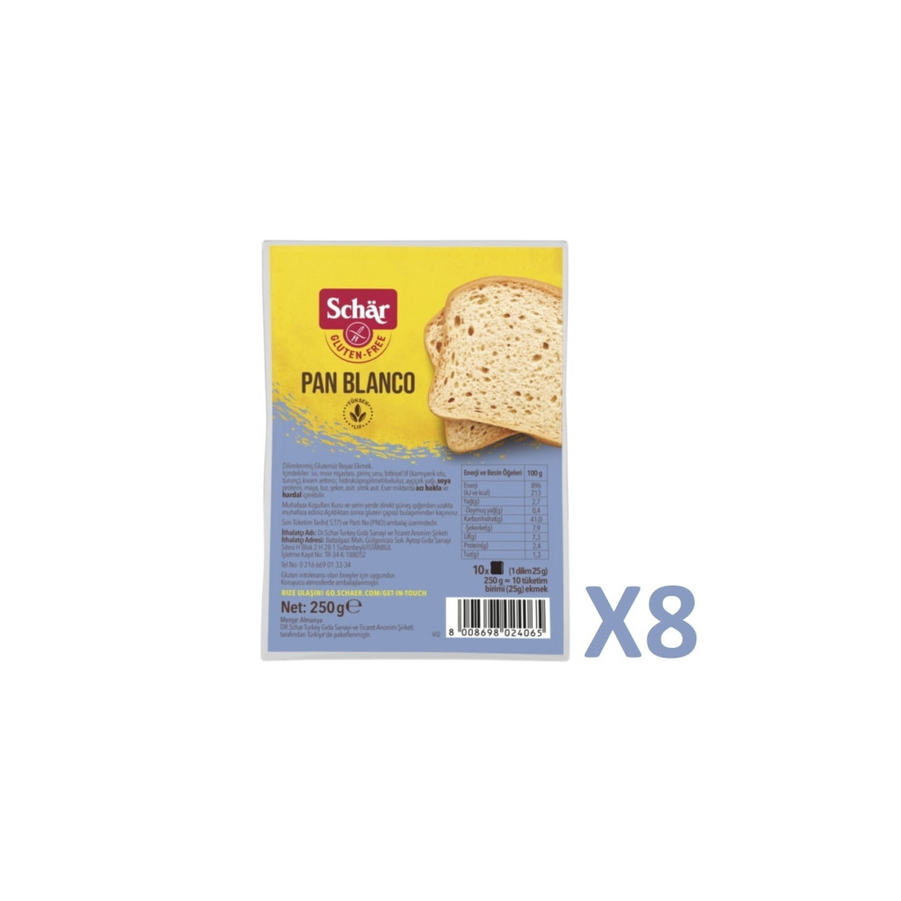 Schar Pan Blanco Dilimli Ekmek 250 Gr.(8 Adet) İçecek Fiyatı
