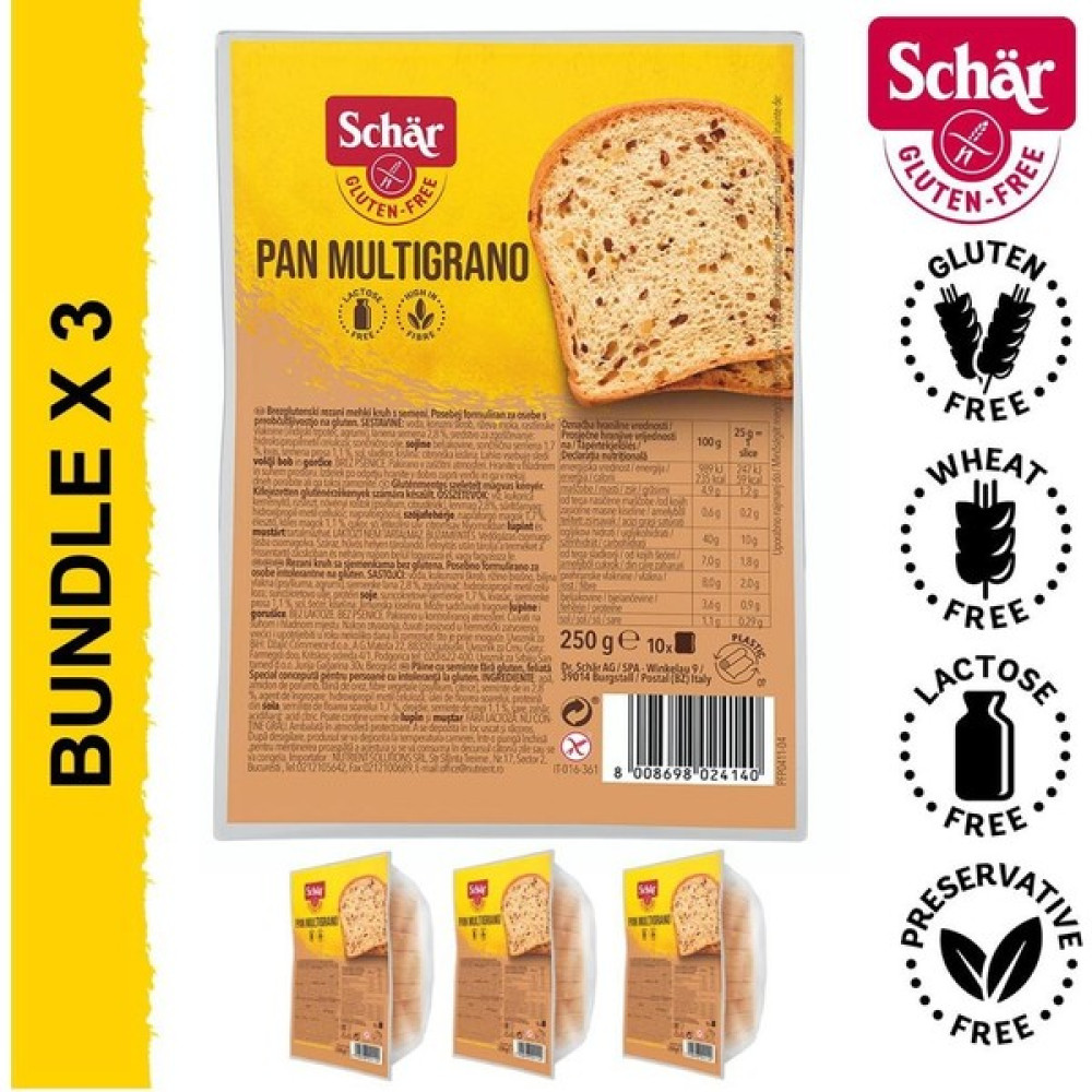 Schär Pan Multigrano Glutensiz Keten Tohumu, Darı ve Ayçekirdekli Ekmek 250 gr 3 Adet - 750 gr Oto Boyaları Fiyatı