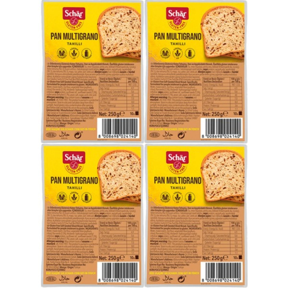 Schar Pan Multigrano Glutensiz Ketenli Ayçekirdekli Ekmek 250 gr (4 Adet) - 1 kg Oto Boyaları Fiyatı