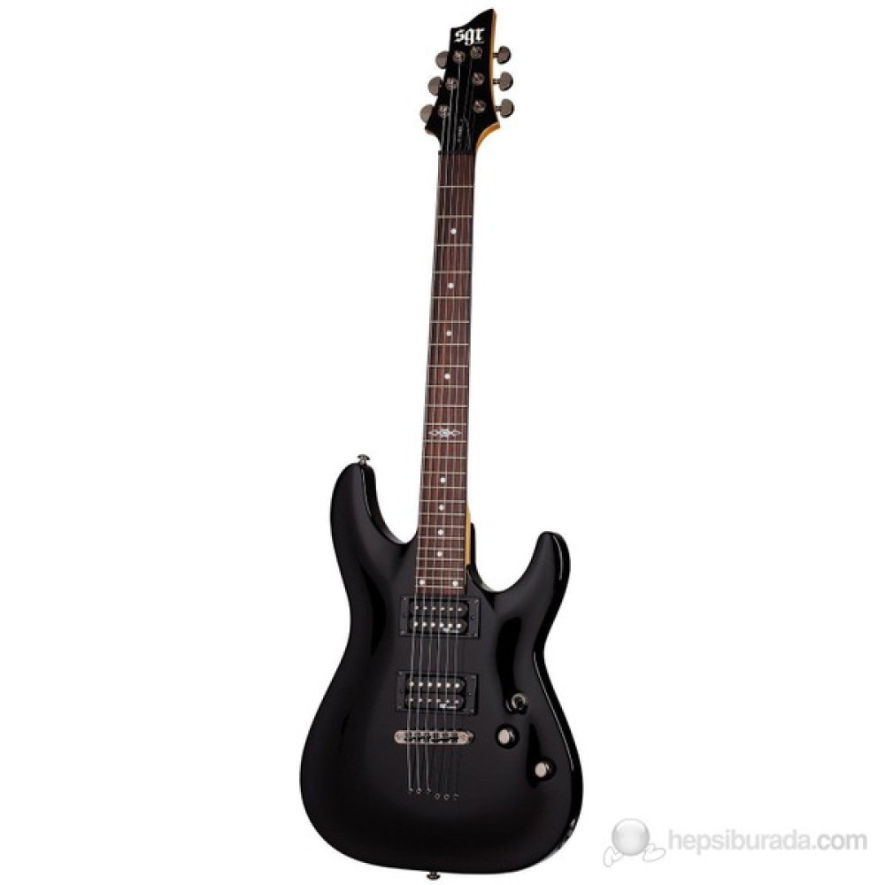 Schecter SGR C-7 7 Telli Elektro Gitar (Gloss Black) - Siyah Elektro Gitarlar Fiyatı