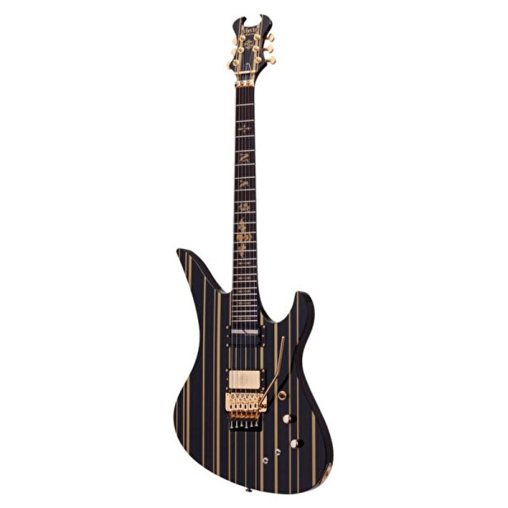 Schecter Synyster Custom FR Elektro Gitar (Gloss Black & Gold Stripes) Elektro Gitarlar Fiyatı