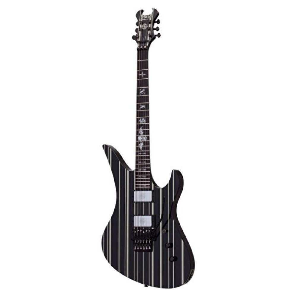 Schecter Synyster Custom FR Elektro Gitar (Gloss Black & Silver Pin Stripes) Elektro Gitarlar Fiyatı