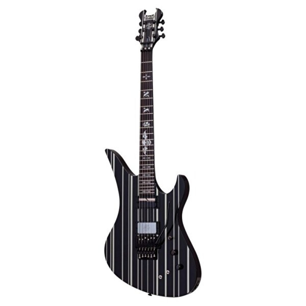 Schecter Synyster Custom-S FR Elektro Gitar (Gloss Black & Silver Pin Stripes) Elektro Gitarlar Fiyatı